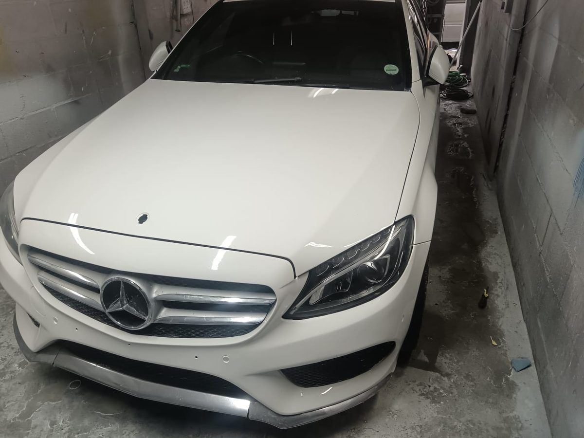 Mercedes C-Class front end after panel repair and respray